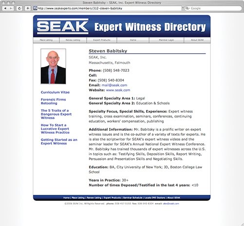 SEAK Expert Witness Directory